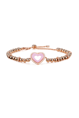 Liebesherz Rosa Keramik Armband 18K Roségold-plattiert