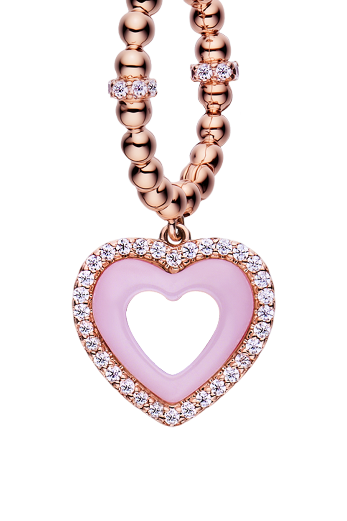Butterfly Heart Ceramic Earrings Rose Gold