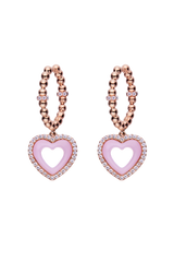 Butterfly Heart Ceramic Earrings Rose Gold