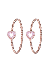Butterfly Heart Ceramic Earrings Rose Gold