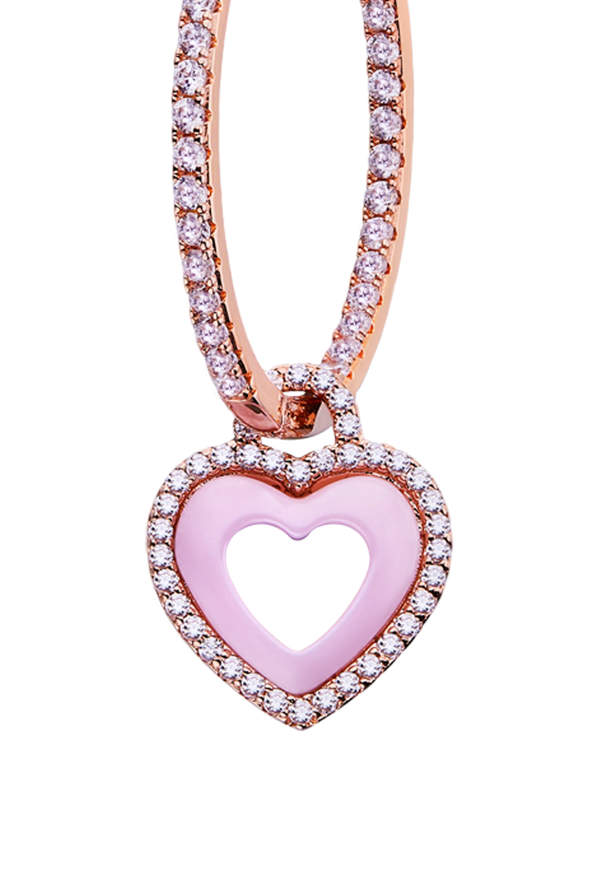 Butterfly Heart Ceramic Earrings Rose Gold