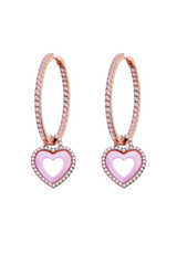Butterfly Heart Ceramic Earrings Rose Gold