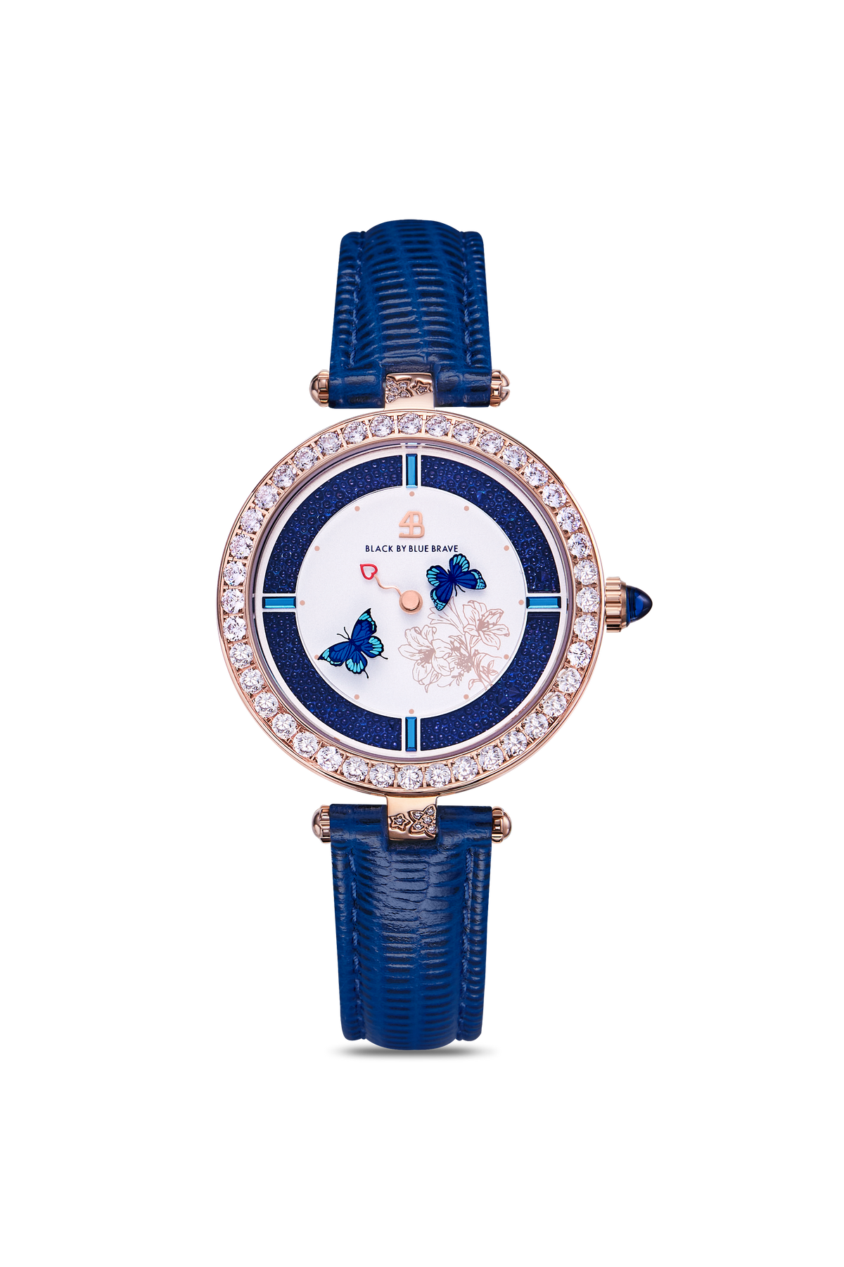 Butterfly Lovers Classic Blue Letaher Rose Gold