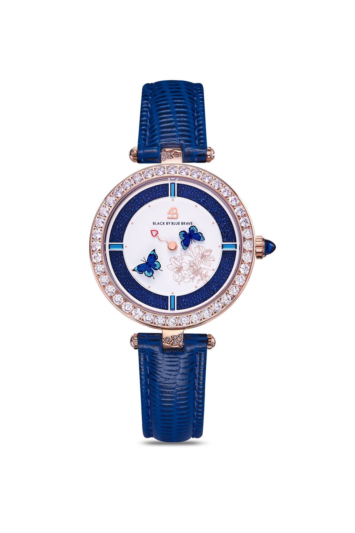 Butterfly Lovers Classic Blue Leather Rose Gold