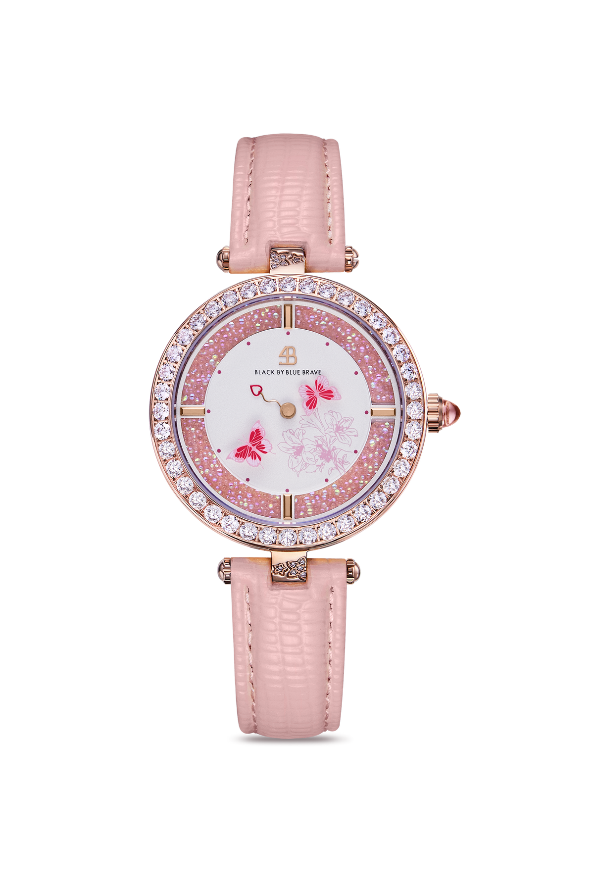 Butterfly Lovers Classic Pink Leather Rose Gold