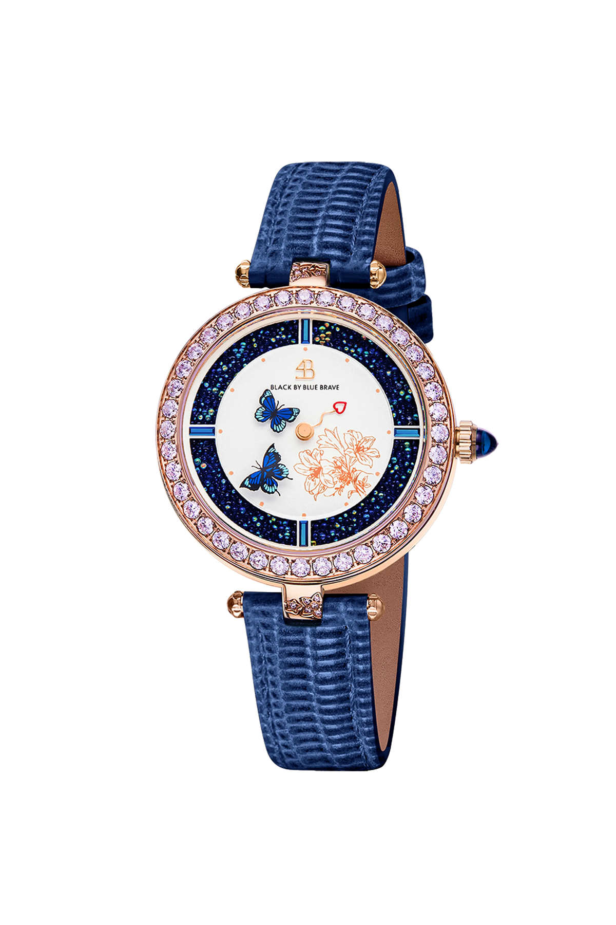 Butterfly Lovers Classic Blue Letaher Rose Gold