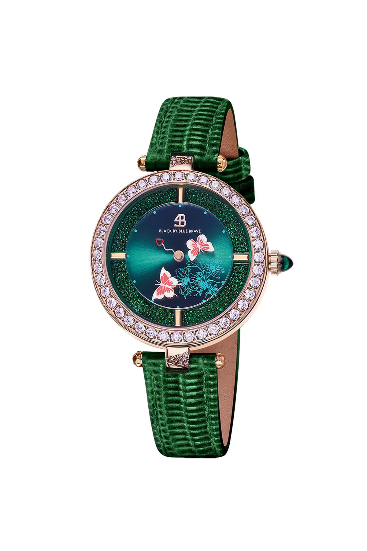 Butterfly Lovers Classic Green Letaher Rose Gold