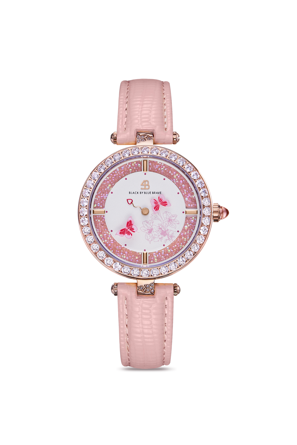 Butterfly Lovers Classic Pink Letaher Rose Gold