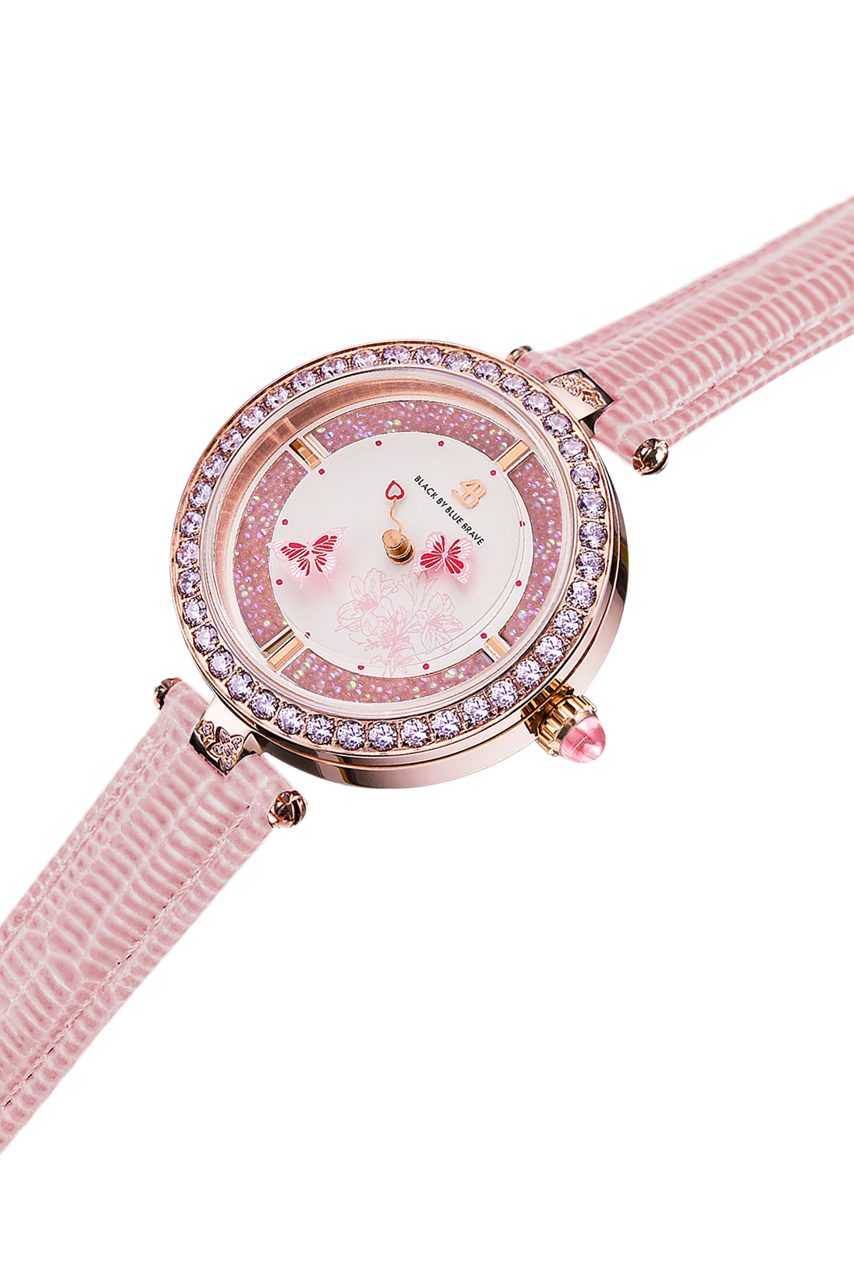 Butterfly Lovers Classic Pink Letaher Rose Gold
