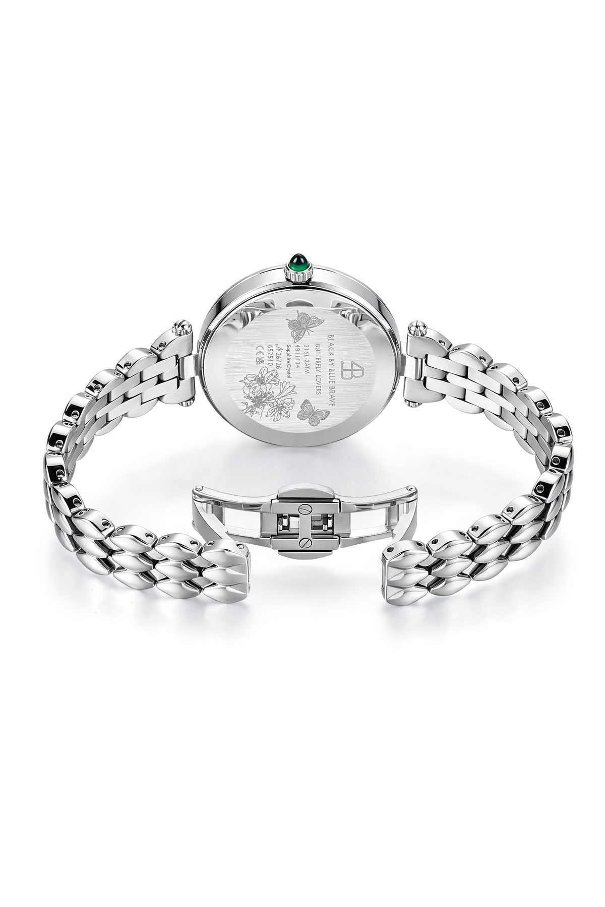 Butterfly Lovers Classic Green Dial Silver Bracelet