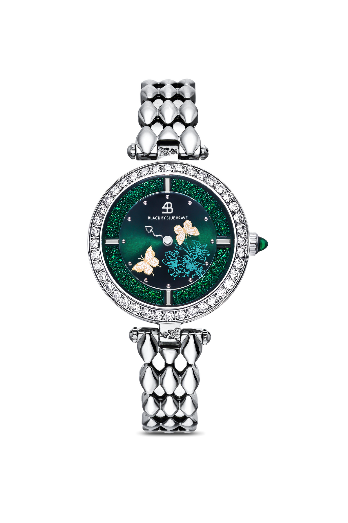 Butterfly Lovers Classic Green Dial Silver Bracelet