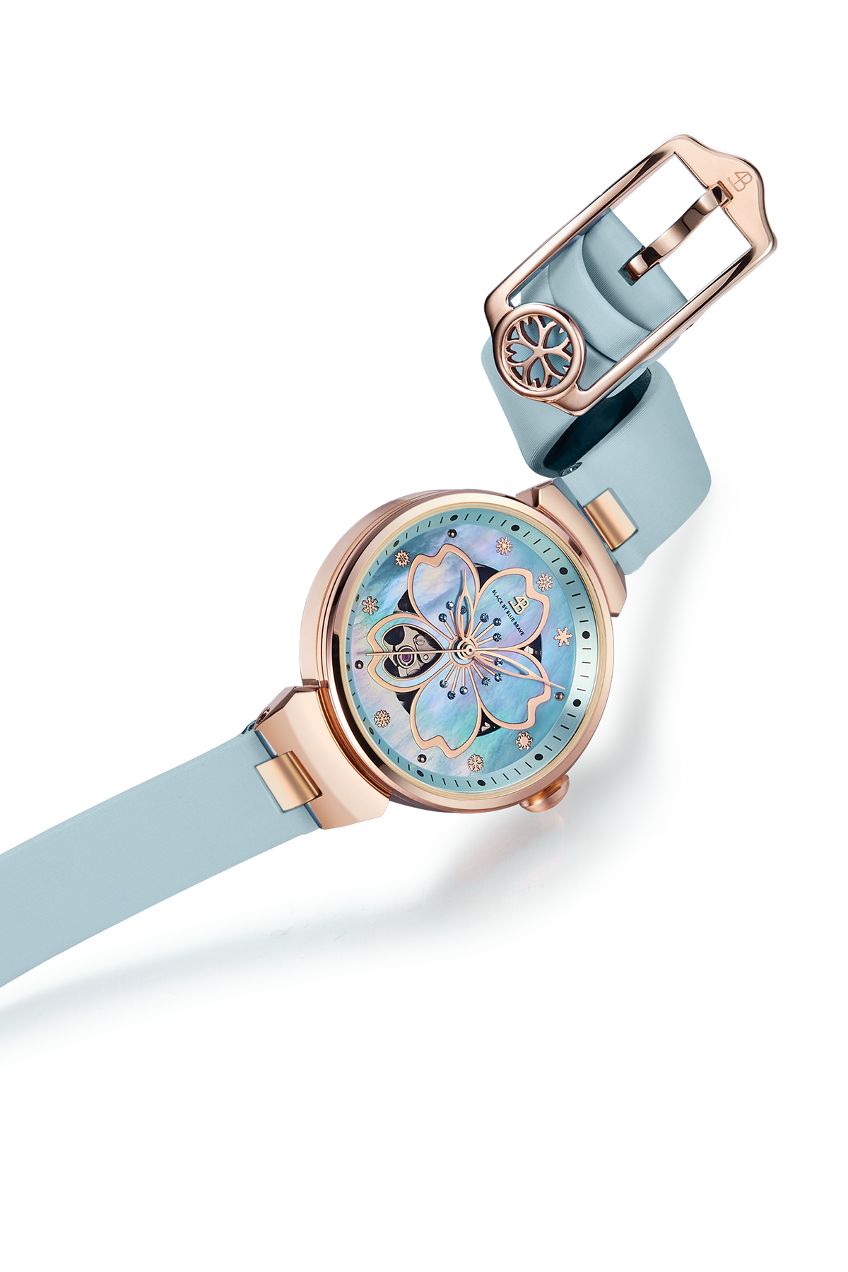 Cherry Blossom Automatic Blue Dial Rose Gold Watch