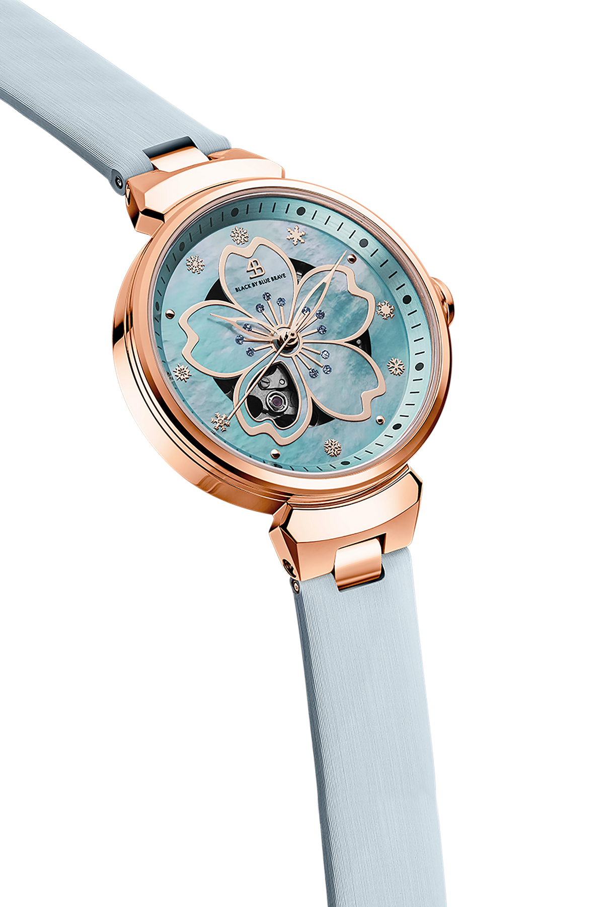 Cherry Blossom Automatic Blue Dial Rose Gold Watch