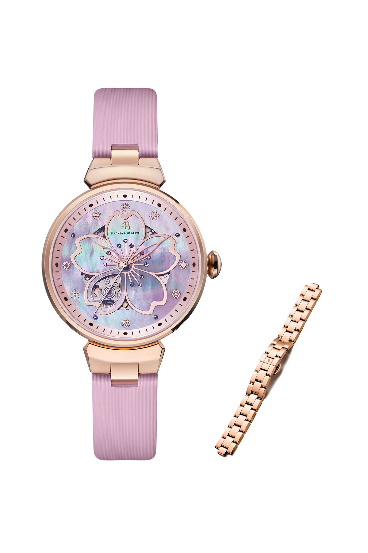 Pink Cherry Blossom 36mm Automatic Watch & Cherry Blossom Bracelet