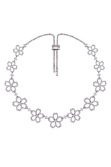 Cherry Blossom Cascade Necklace Silver