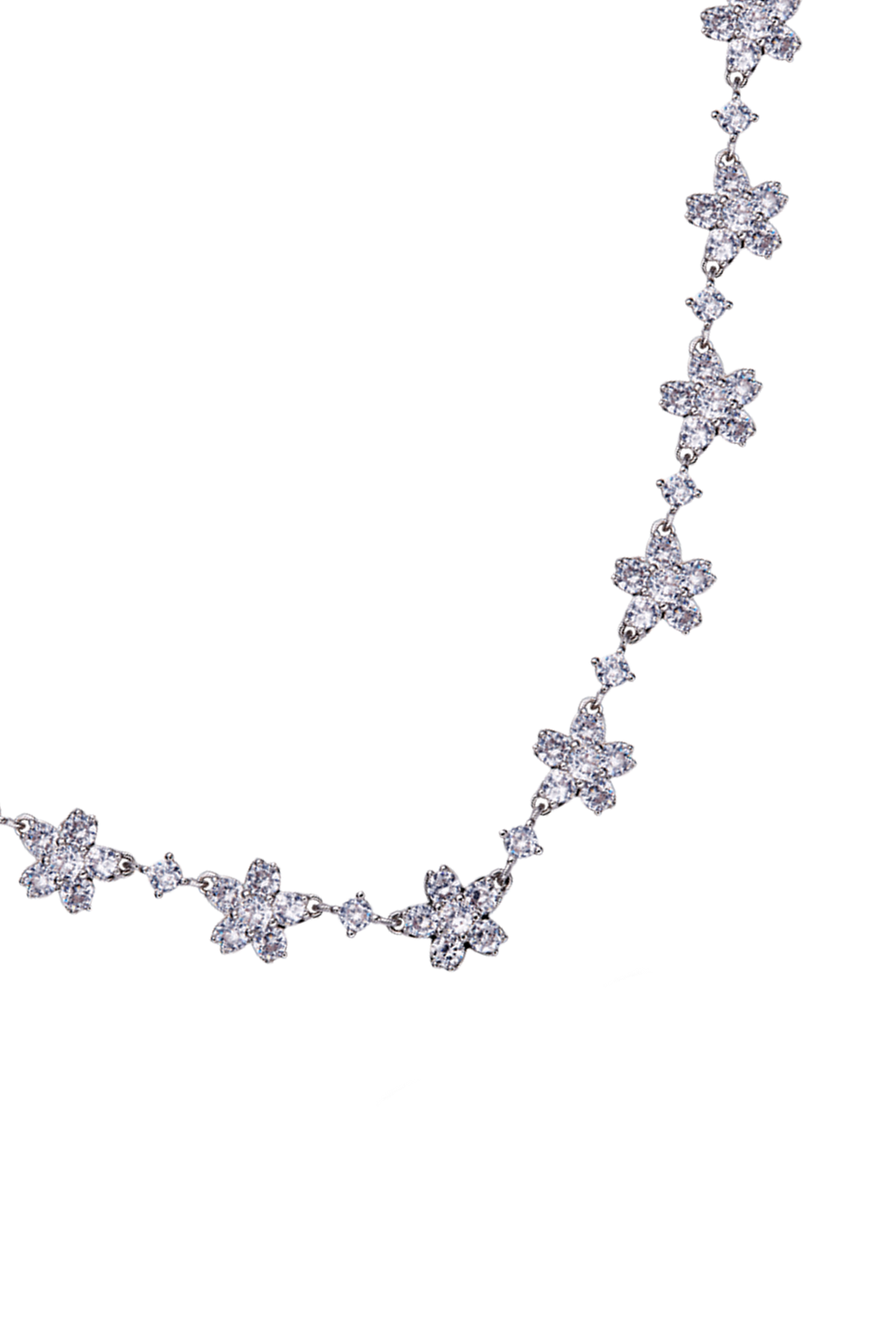 Cherry Blossom Cascade Necklace Silver