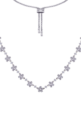 Cherry Blossom Cascade Necklace Silver