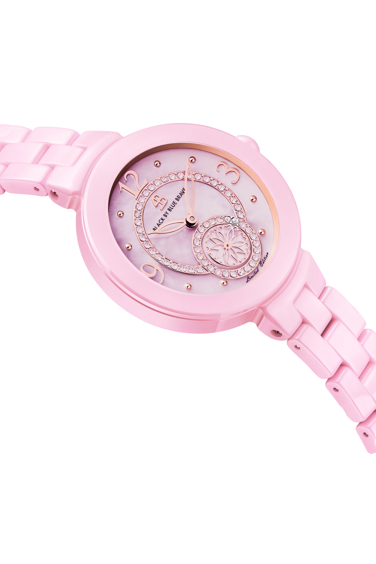 Cherry Blossom Pink Ceramic Arabic Numeral Dial Watch