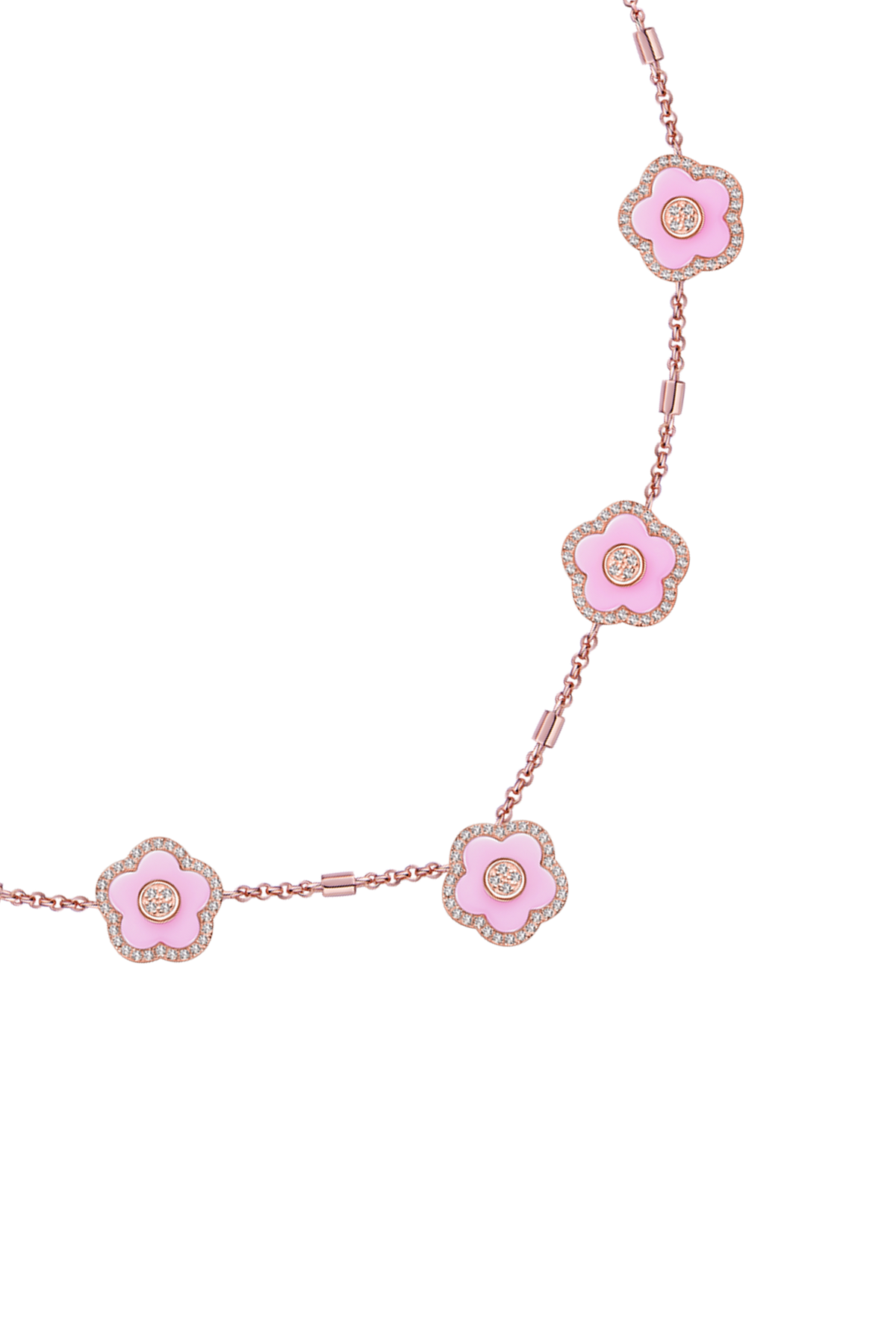 Cherry Blossom Ceramic Necklace Rose Gold