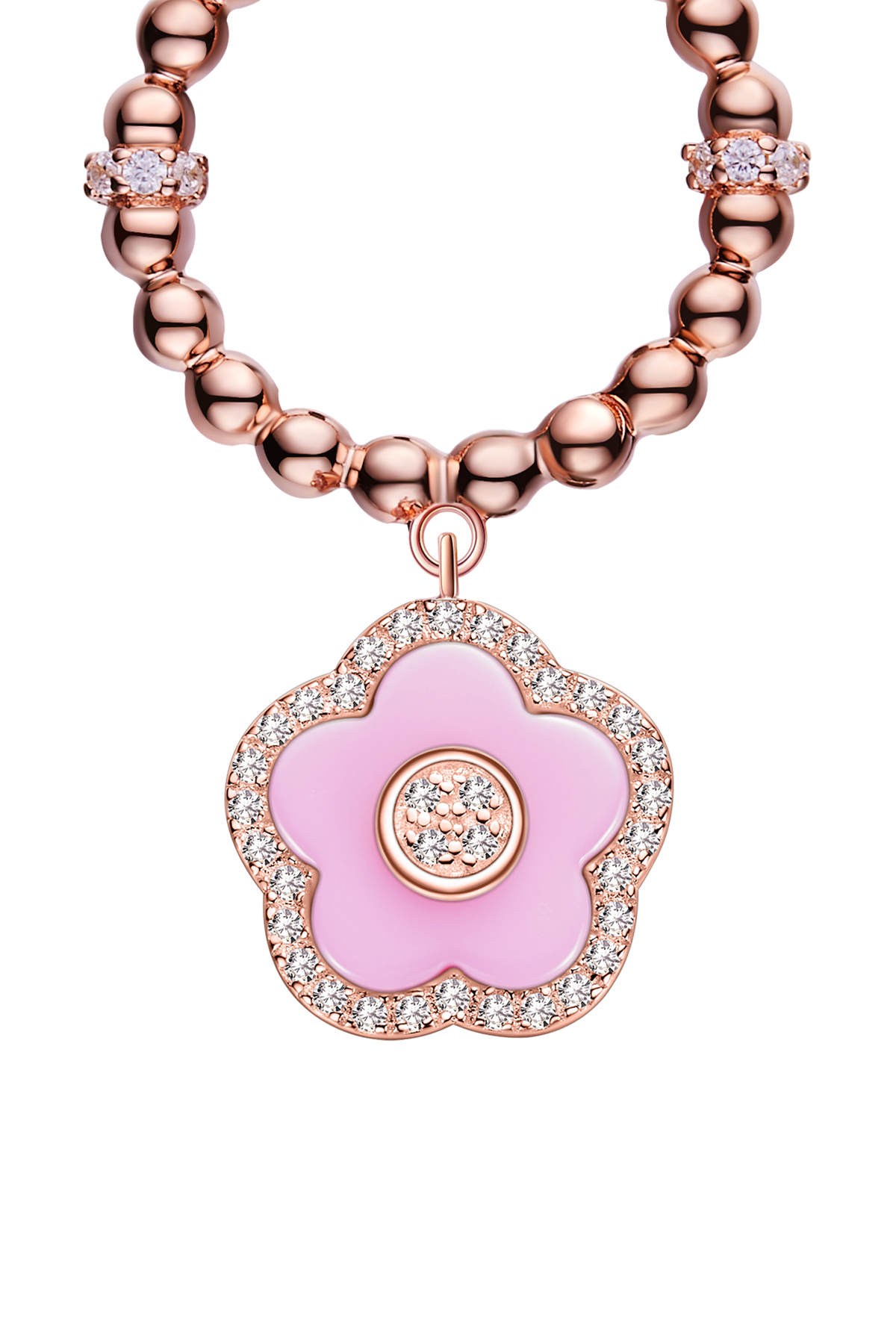Cherry Blossom Ceramic Earrings Rose Gold