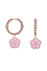 Kirschblüten Keramik Rosa Keramik Blumen Roségold Ohrringe 18K Rosévergoldet