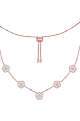 Cherry Blossom Ceramic Necklace Rose Gold