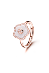 Cherry Blossom Ceramic Ring Rose Gold