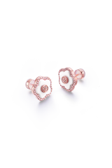 Cherry Blossom Ceramic Stud Earrings Rose Gold