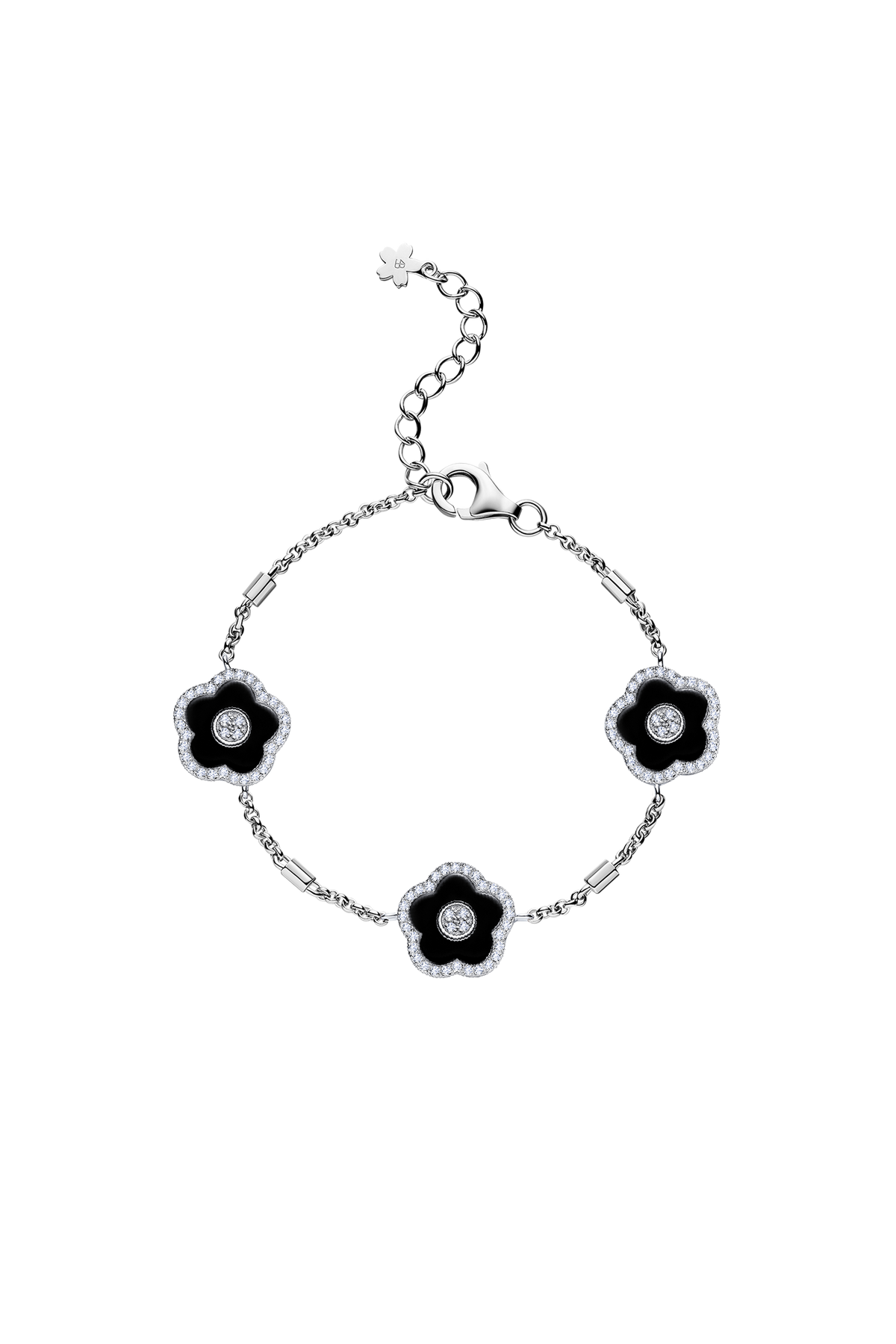 Cherry Blossom Ceramic Bracelet Silver