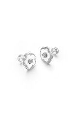 Cherry Blossom Ceramic Stud Earrings Silver