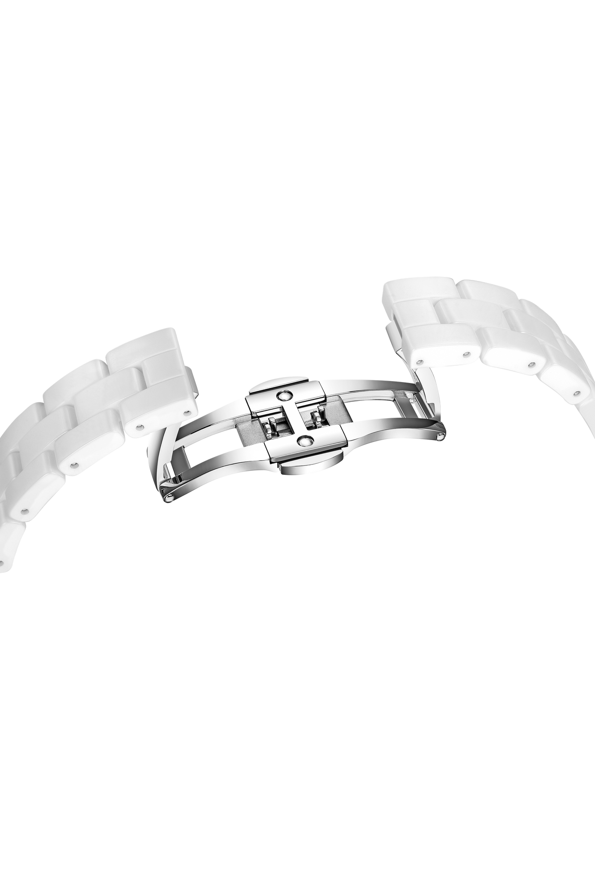 Cherry Blossom White Ceramic White Dial Watch