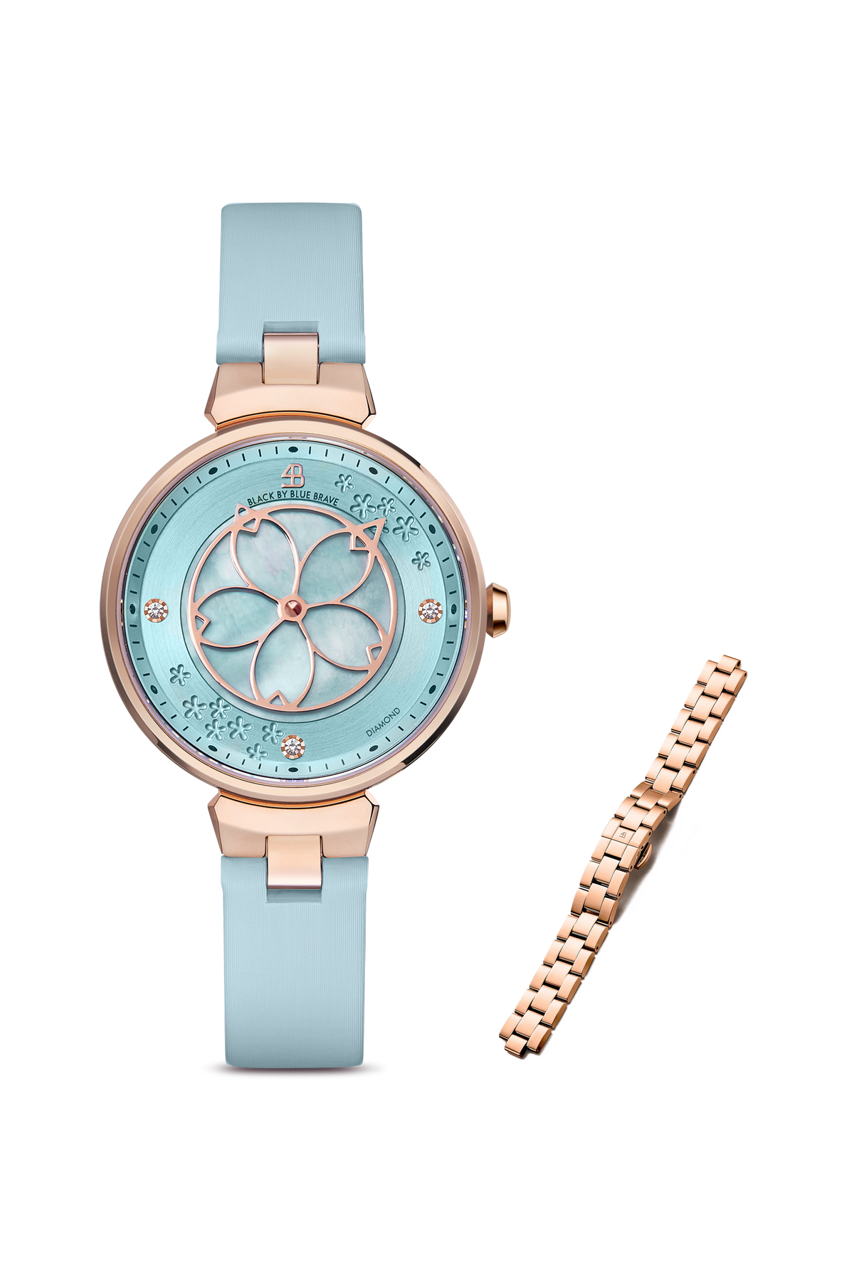 Blue Cherry Blossom Watch & Cherry Blossom Bracelet