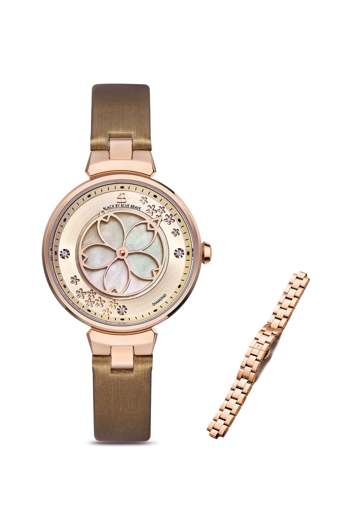 Champagne Cherry Blossom Watch & Cherry Blossom Bracelet