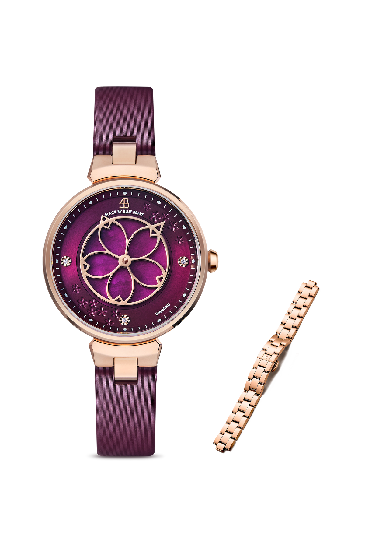 Ruby Red Cherry Blossom Watch & Cherry Blossom Bracelet