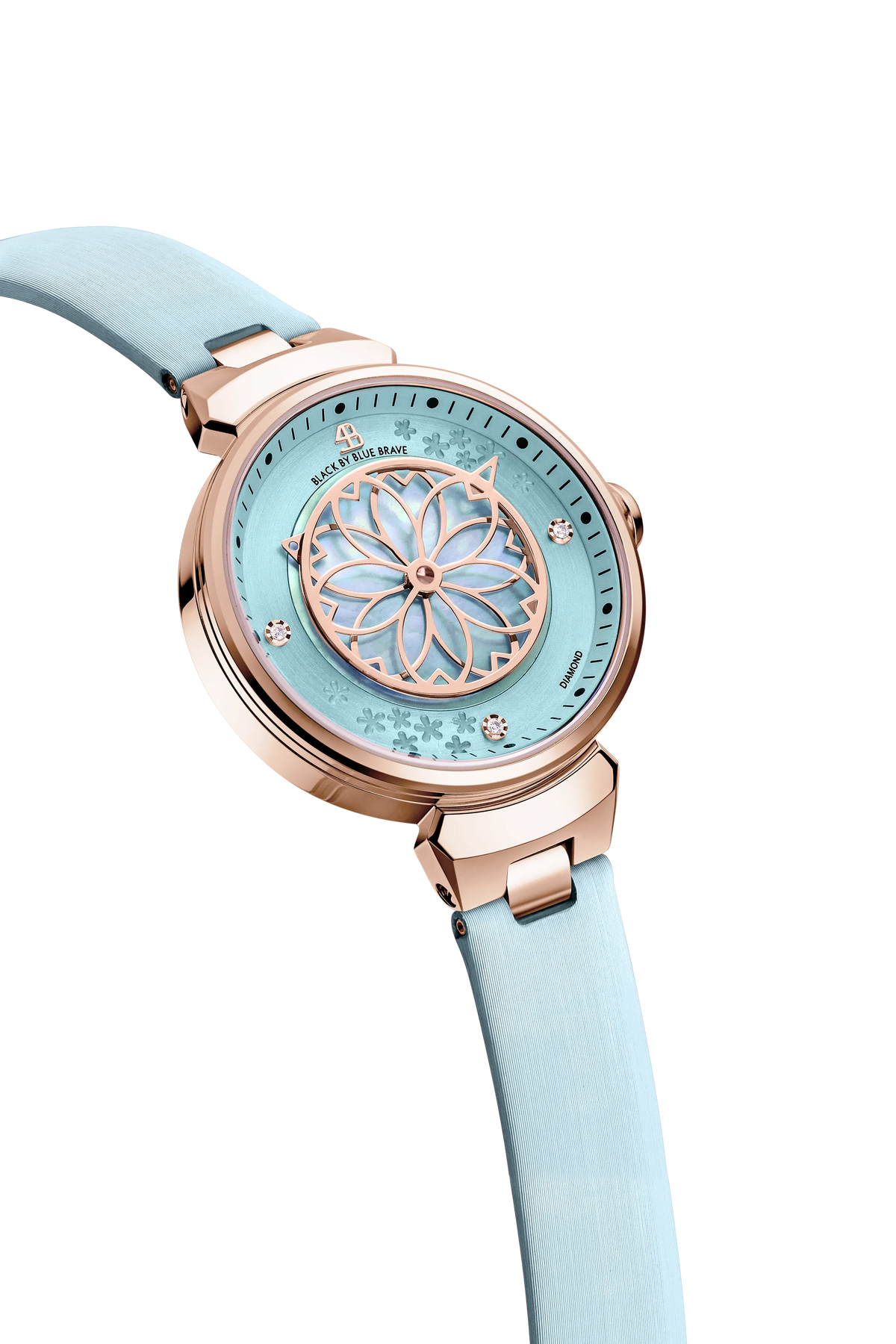 Cherry Blossom Classic  Aqua Blue Dial Rose Gold