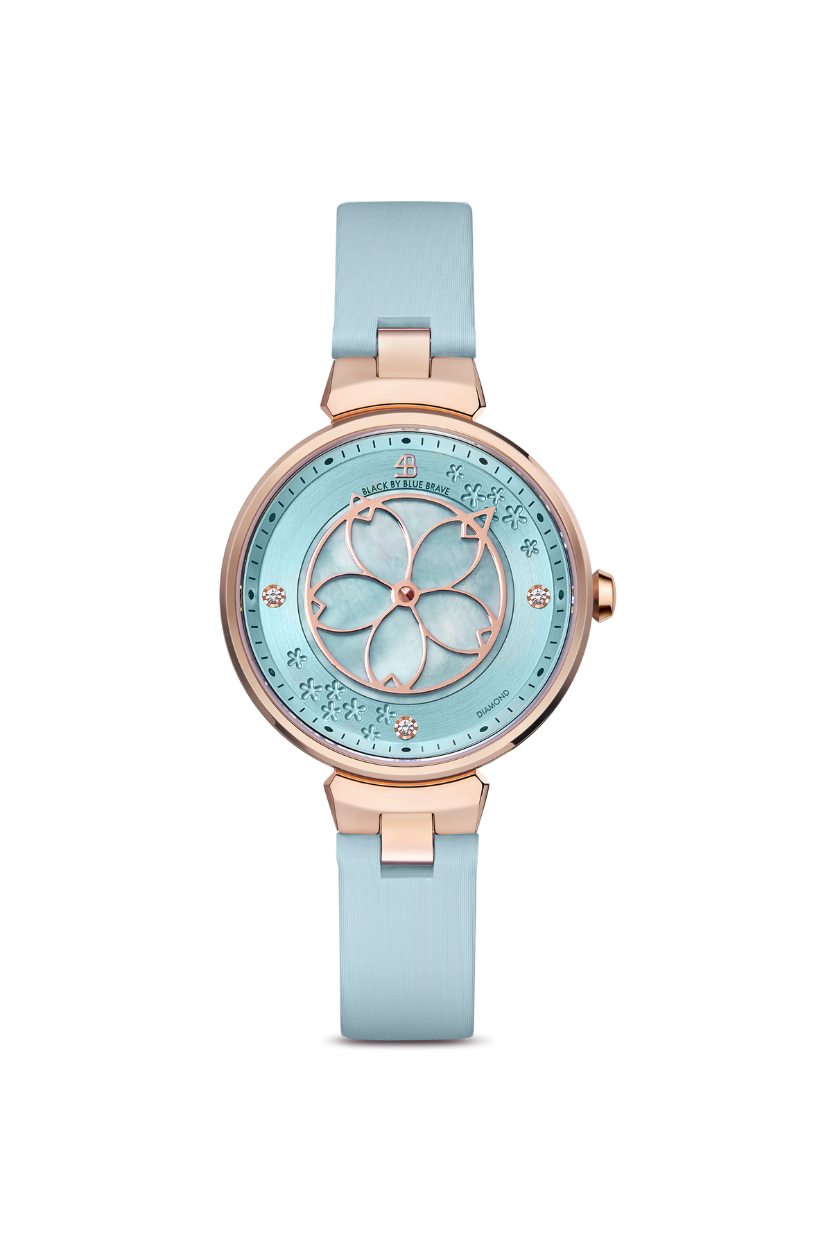 Cherry Blossom Classic  Aqua Blue Dial Rose Gold