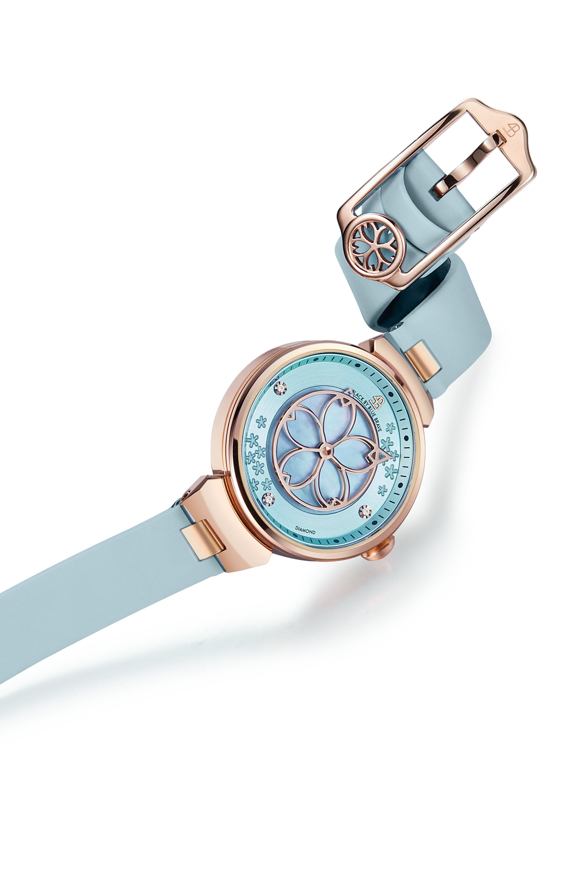 Cherry Blossom Classic  Aqua Blue Dial Rose Gold