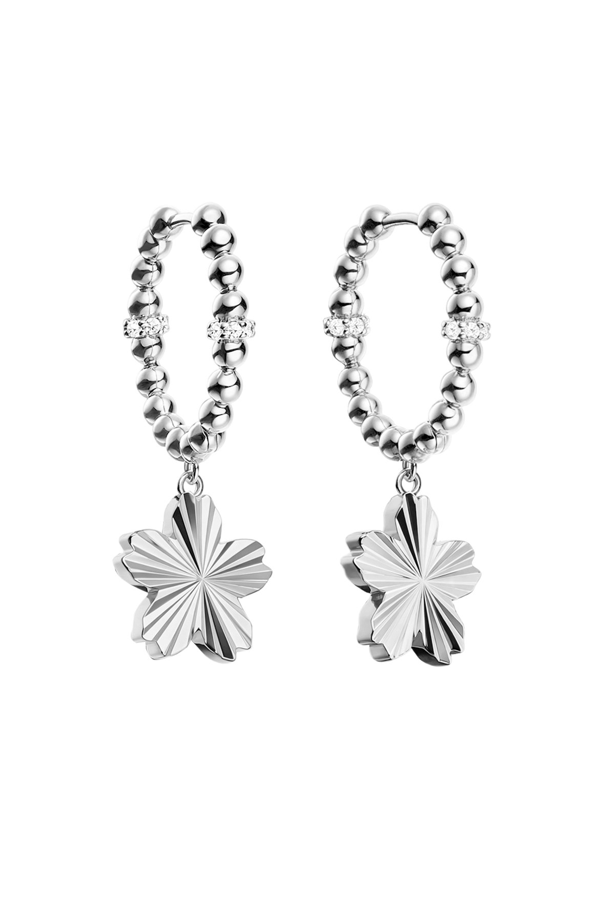 Cherry Blossom Gleam Earrings Silver