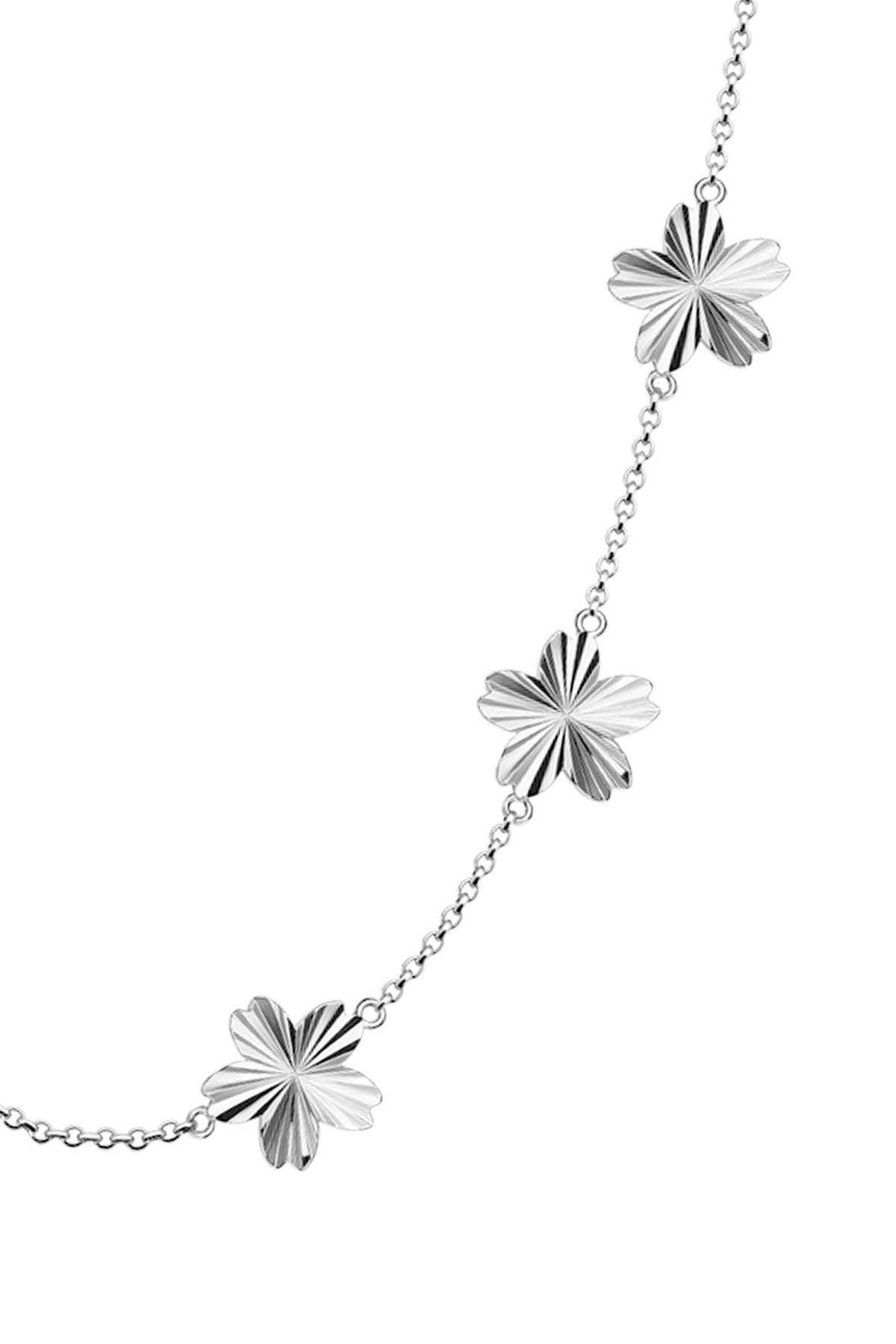 Cherry Blossom Gleam Necklace Silver