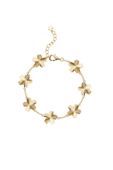 Kirschblüten-Glanz 7-Blumen-Goldarmband (18K vergoldet)