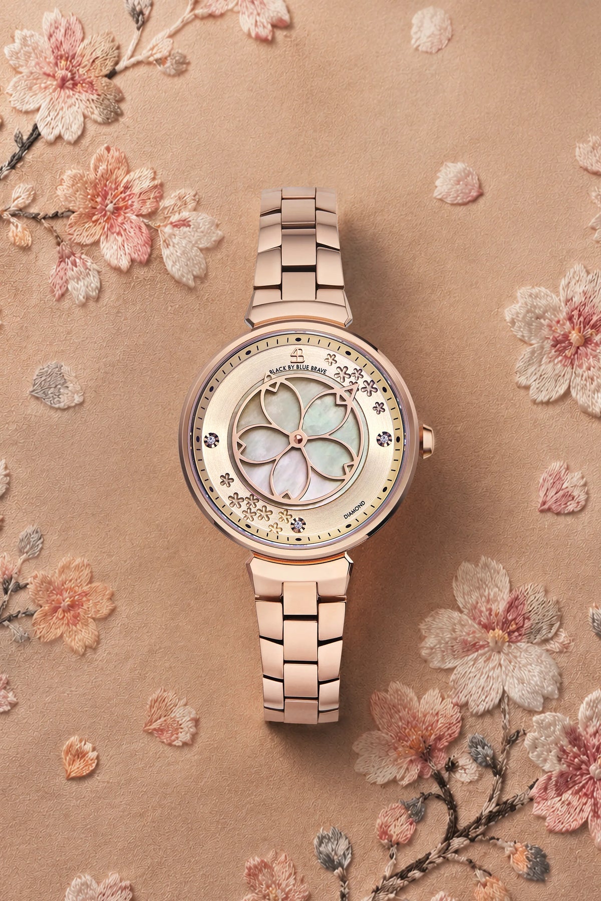 Cherry Blossom Classic Champagne Dial Rose Gold Bracelet