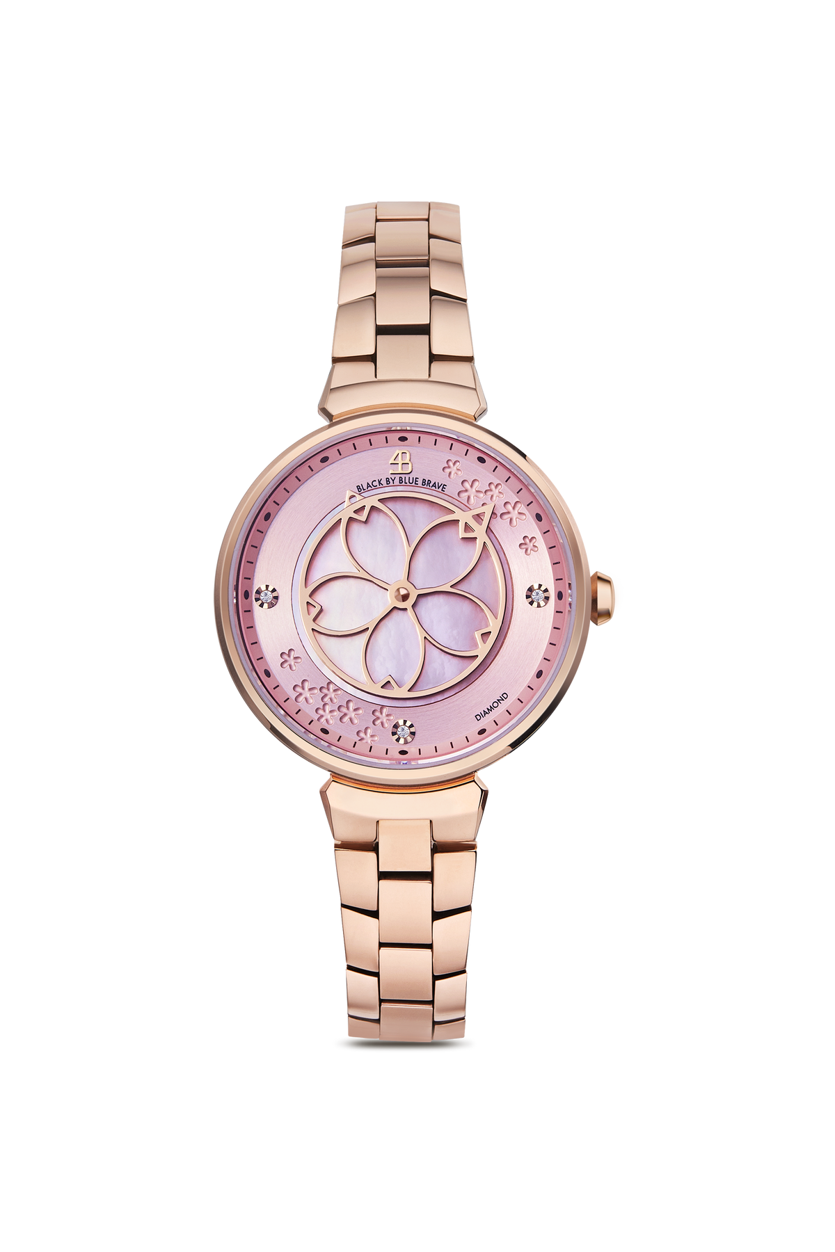 Cherry Blossom Classic Rose Gold Pink Dial Bracelet Watch