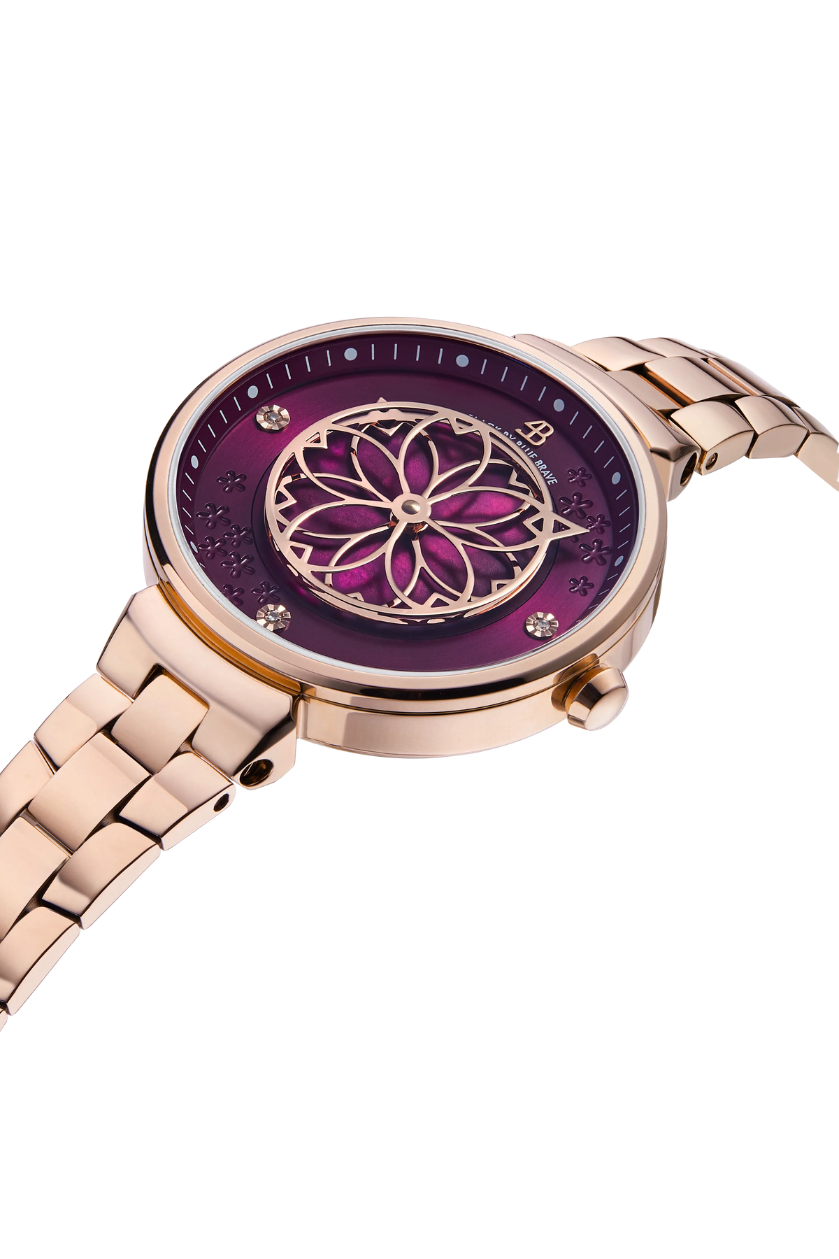 Cherry Blossom Classic Ruby Red Dial Rose Gold Bracelet