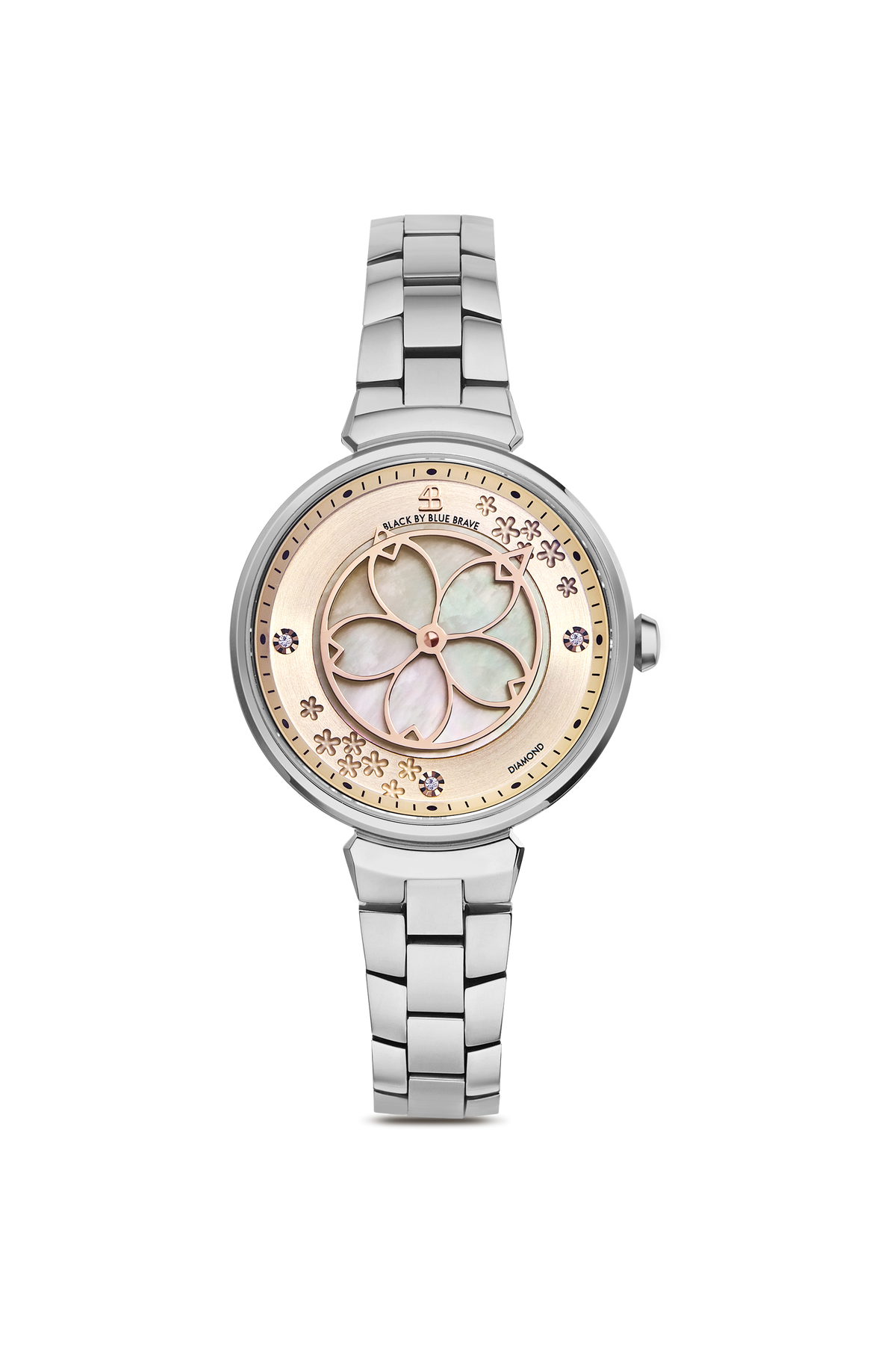 Cherry Blossom Classic Champagne Dial Silver Bracelet