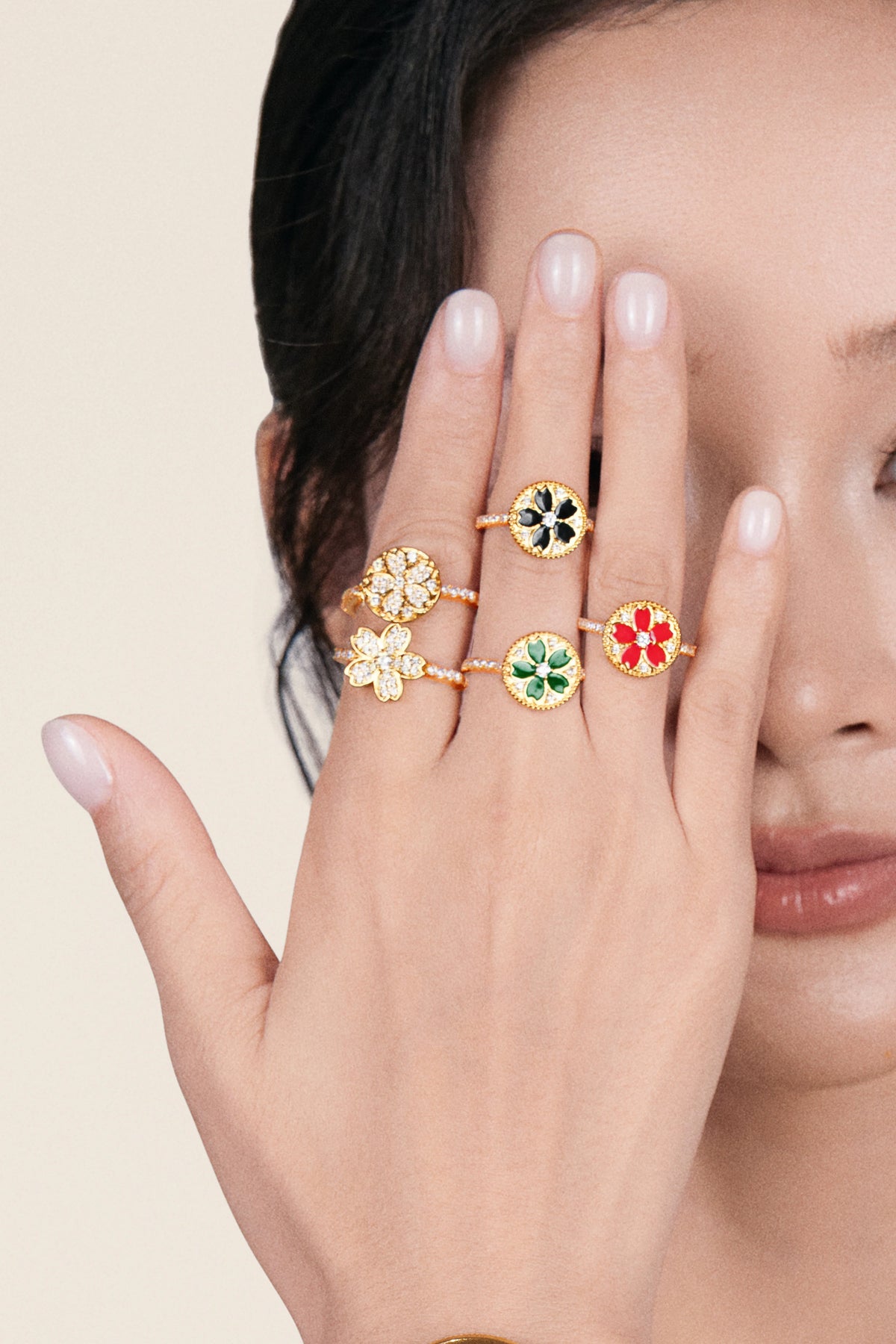 Cherry Blossom Symphony Ring Gold
