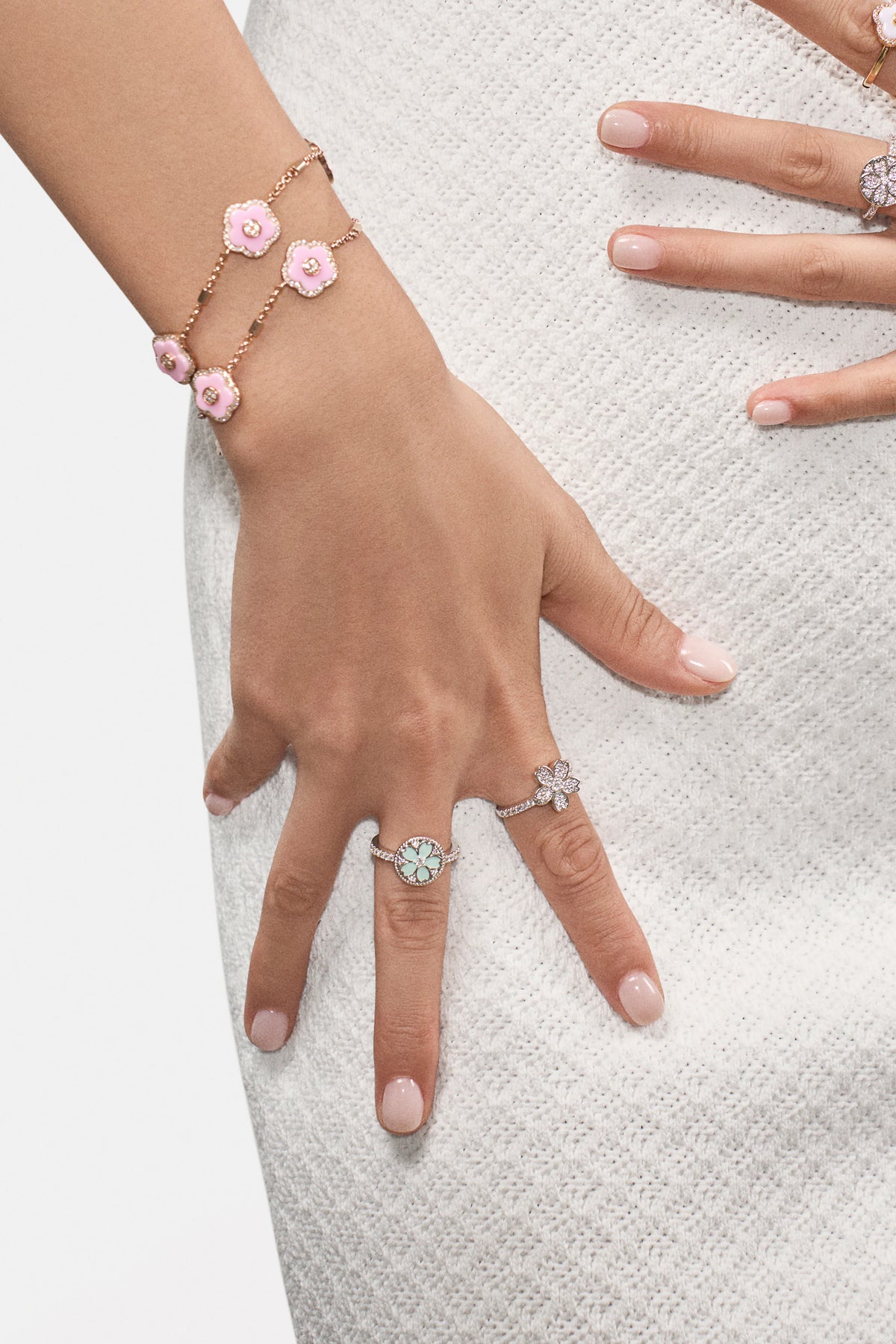 Cherry Blossom Symphony Ring Silver