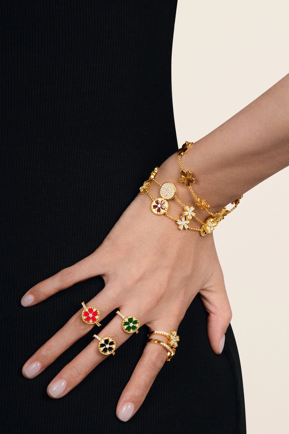 Cherry Blossom Symphony Ring Gold