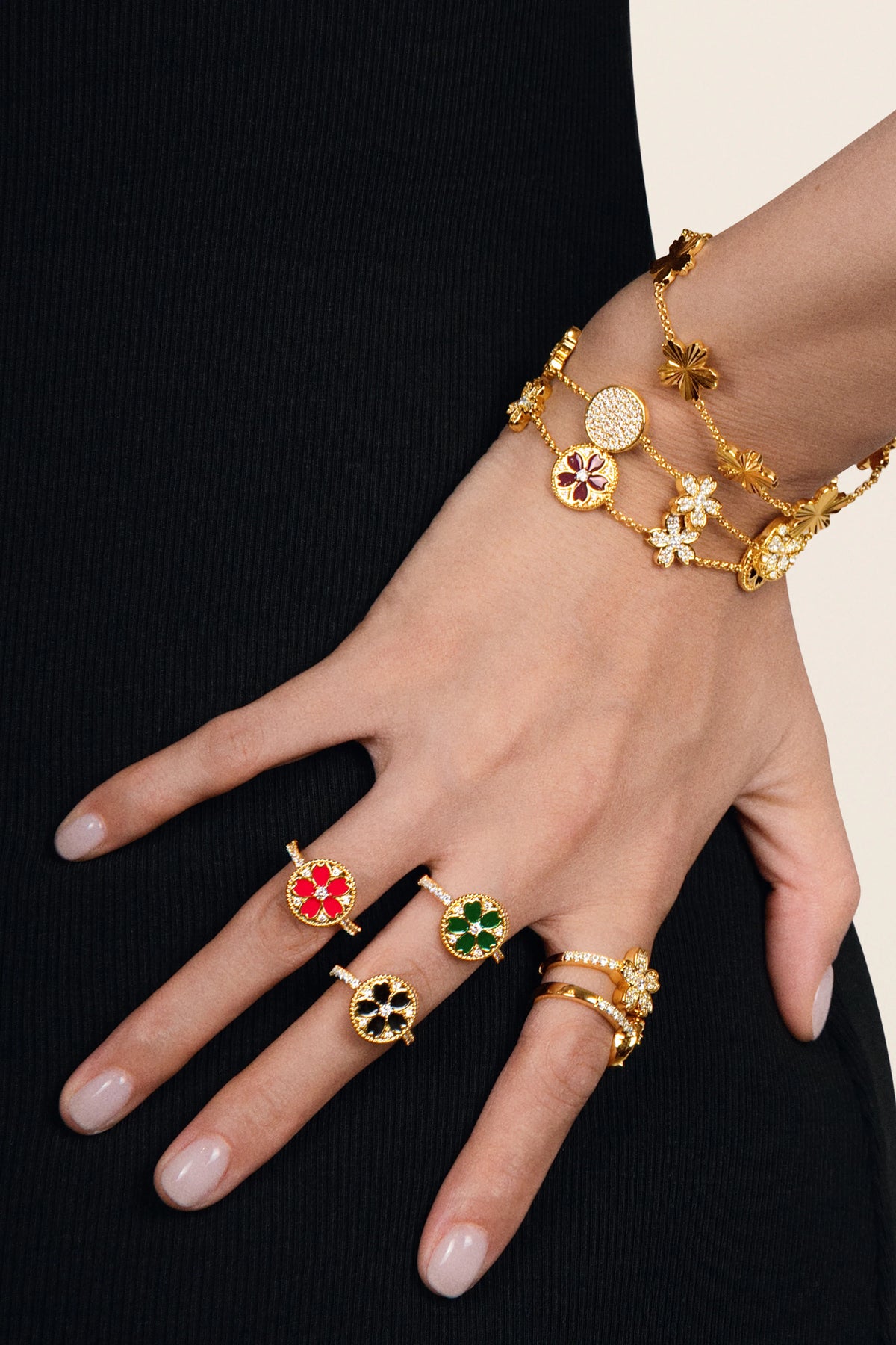 Cherry Blossom Symphony Ring Gold