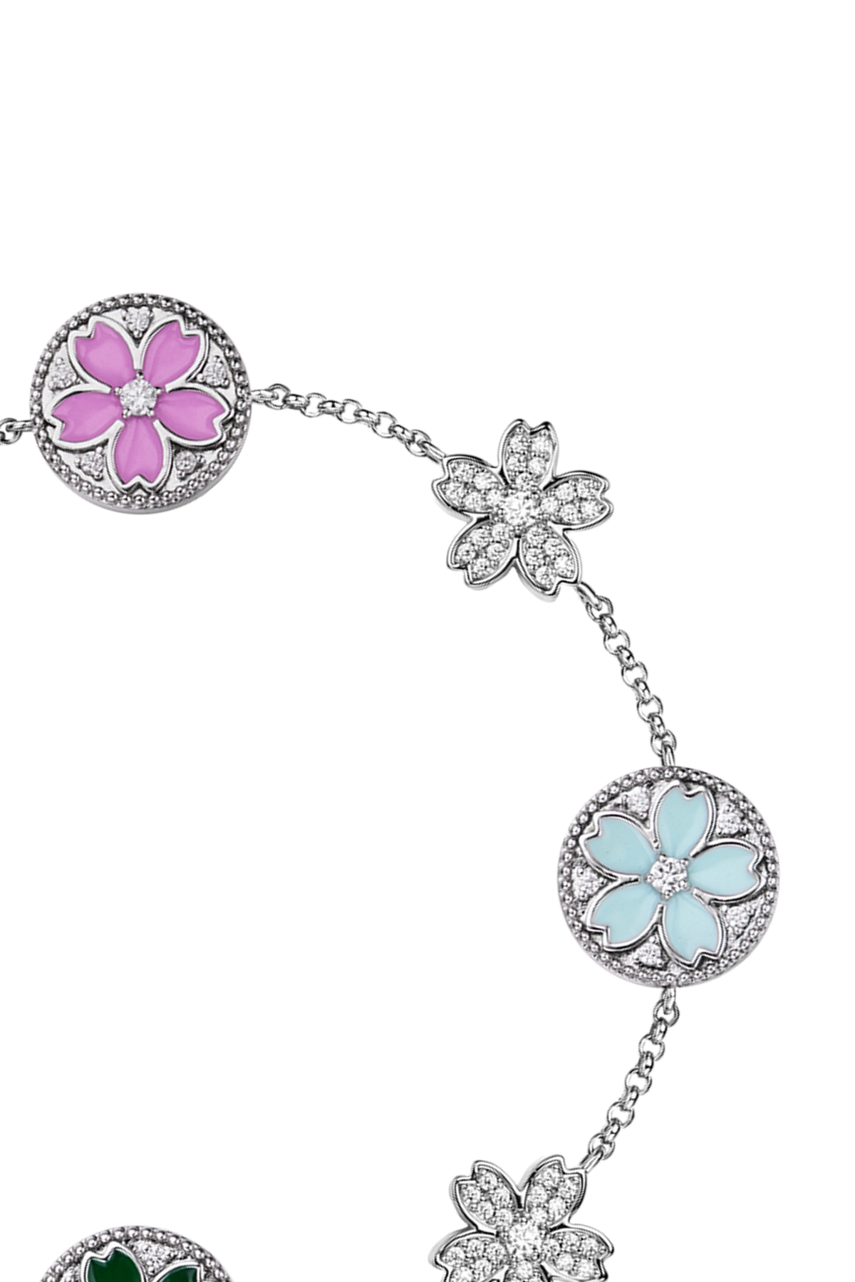 Cherry Blossom Symphony Bracelet Silver