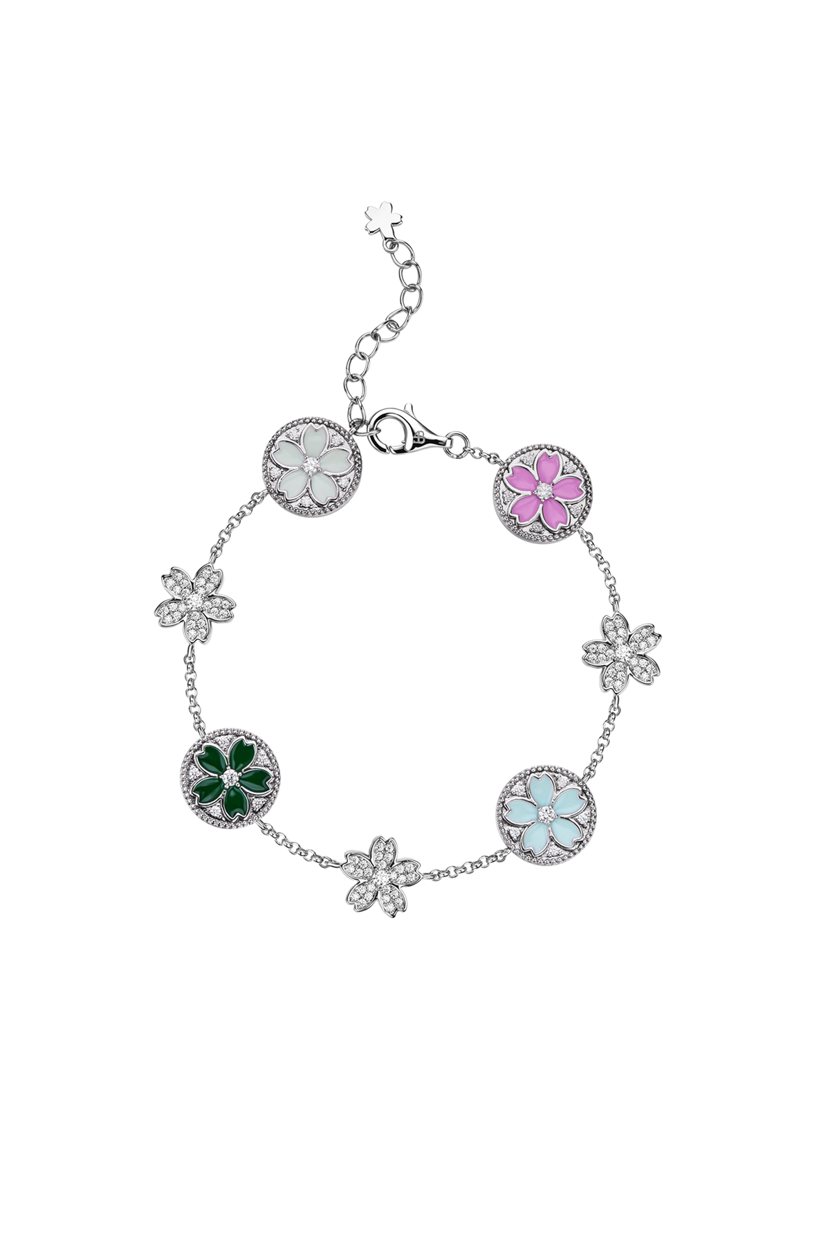 Cherry Blossom Symphony Bracelet Silver